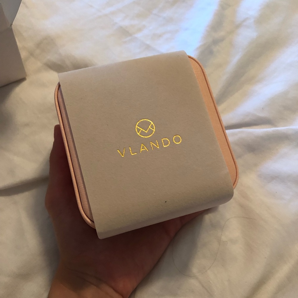 Pink leather small jewelry travel box